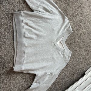 Aerie Light Gray V-Neck Sweater